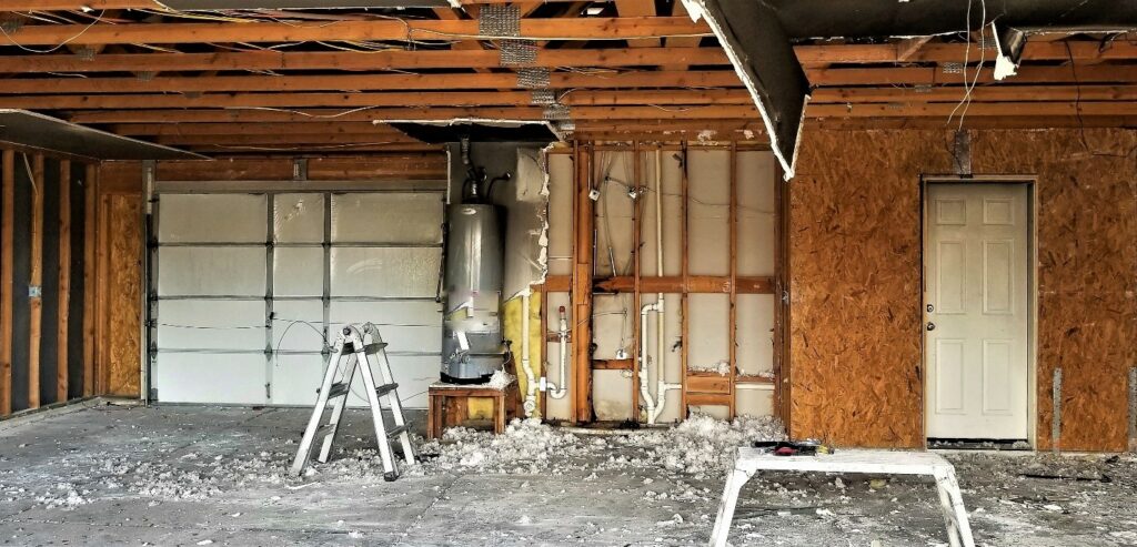 If a garage interior or other properties are damaged by fire, the cost of repairing will be covered by home insurance